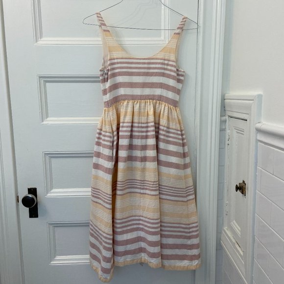 Mara Hoffman Sand Stripe Button Up Midi Dress - Picture 6 of 9